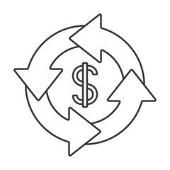 Money flow vector icon. Line sign for mobile concept and web design. Symbol, logo illustration. Vector graphics