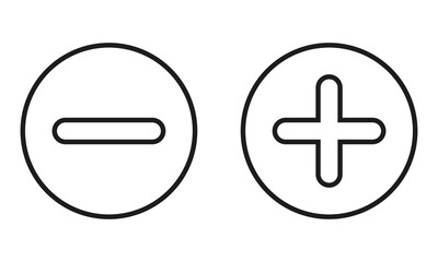 Obraz premium plus and minus signs vector icons set