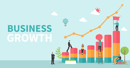 Obraz premium Business growth , business development motif vector banner illustration