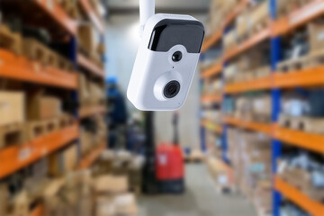 CCTV Camera Operating inside warehouse or factory.