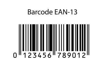 Bar code EAN-13 isolated on white background. Vector