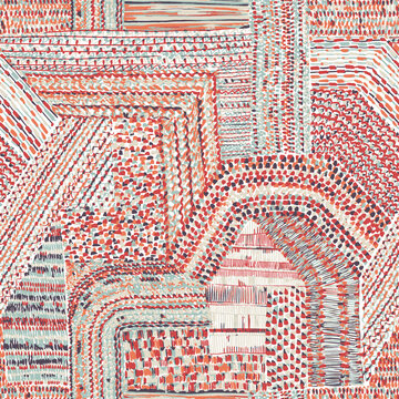 Seamless patchwork pattern. Vintage print, grunge texture. Imitation of a woven wool carpet. Ornament in the Scandinavian style. Vector illustration.
