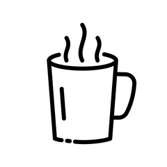 Tea line icon. Boiling water, hot, tea, leaves, coffee, break, bask, taste, sugar, fruit, cafe, rest, health, dishes. Drinks concept. Vector black line icon on a white background