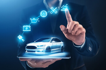 Car maintenance and diagnostics in a service center concept