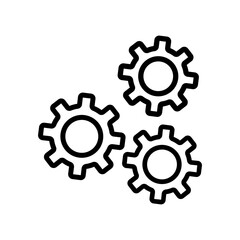 Settings line icon. Wrench, mechanism, settings, parameters, search, research, correction, setting, sorting. The concept of parameters. Vector black line icon on white background