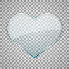 Glass Heart on Transparent Background