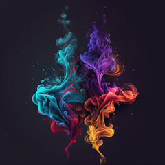 Artistic Smoke Colors Backgrounds.Generative AI