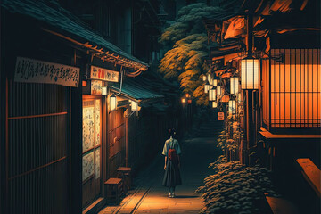 Lofi tokyo street at night