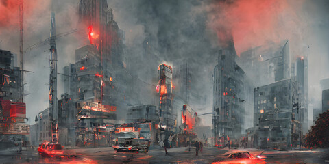 City Under attack destroyed in war, rockets Launched to attack, Bomb Blasts