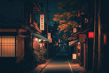 Lofi tokyo street at night