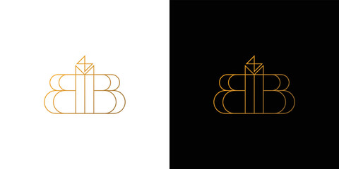 Ruby logo design with initial BB is modern and luxurious