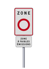 Panneau routier de zone à faibles émissions (ZFE) en vectoriel - obrazy, fototapety, plakaty