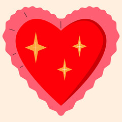 Happy Valentines day vector icon love heart decoration cartoon style