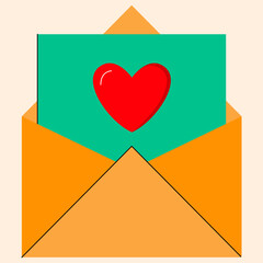 Happy Valentines day vector icon love letter envelope cartoon style