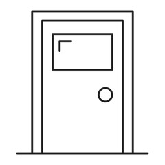 Door icon vector isolated. Line symbol of architectural element. Entrance to building. Simple design.