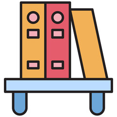 Bookshelf Icon Illustration
