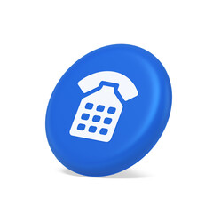 Phone call contact communication web button helpline hotline 3d isometric realistic icon