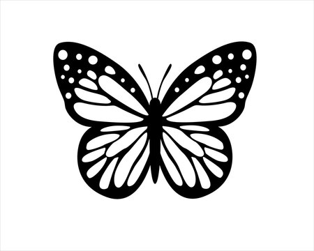 butterfly icon hand drawn design vector