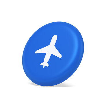 Airplane online check in button digital service passenger registration 3d isometric realistic icon