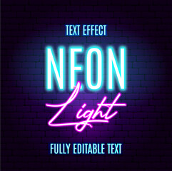 Neon light editable text in blue and pink