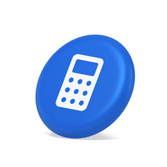 Calculator button mathematical number counting web application design 3d isometric realistic icon