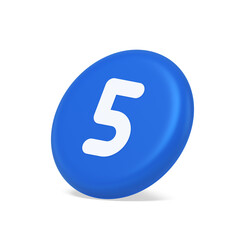 Five character calculator keyboard blue button financial counting 3d isometric realistic icon