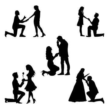 Proposal silhouette vector illustration set