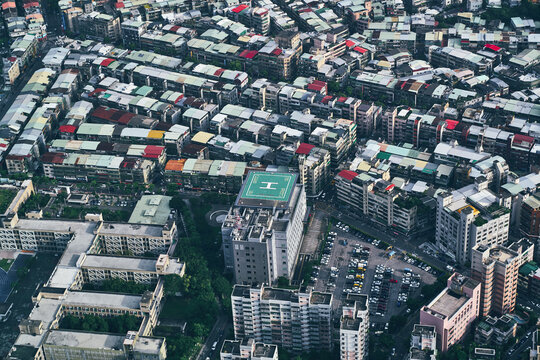 Aerial view of buildings