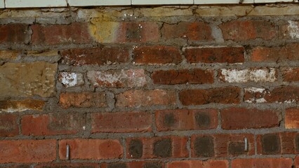 Old damaged grunge brick wall medium shot
