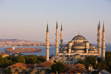Exterior of Sultan Ahmed Mosque, Istanbul, Turkey