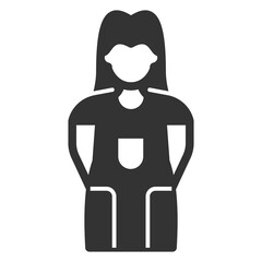 Cleaning service worker - icon, illustration on white background, glyph style