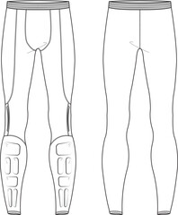 UNISEX BOTTOM WEAR SKIN TIGHT LEGGING FRONT AND BACK FASHION FLAT DESIGN VECTOR