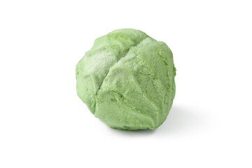 Obraz premium Marshmallow on white. Green marshmallow isolated on white background. One whole marshmallow