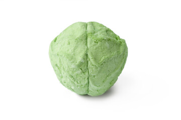 Marshmallow on white. Green marshmallow isolated on white background. One marshmallow