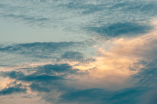 clouds in the evening sky, during the setting sun, Background for the sky replacement tool