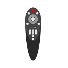 TV remote control device isolated on white background. Television technology channel surfing equipment with buttons icon. Distance media keyboard communication controller technology. Vector
