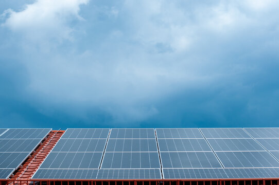solar panels on the roof of the shop and company, reducing energy costs