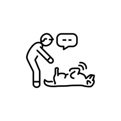 Naklejka premium Spin command color line icon. Dog training.