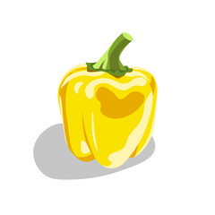 Yellow bell pepper isolated on white background