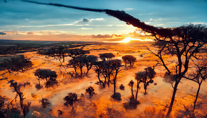 Fototapeta na wymiar African Safari Sunset