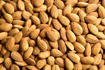 Dry almond background top view