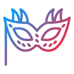 New Year Mask Icon Style