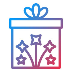 New Year Gift Icon Style