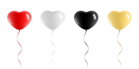 Heart shape balloons valentines day illustration