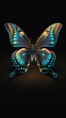 Obraz na płótnie Canvas Beautiful holographic butterfly Generative Ai
