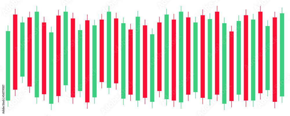 Aufkleber japanese candle stick abstract pattern chart indicator design template. crypto, stock and forex econ