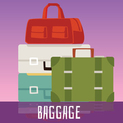 Squared banner about baggage flat style, vector illustration