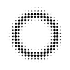 Halftone dotted frame with blur. Simple ornament with circular frame effect with creative artistic vector minimalism