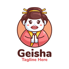 Japanese Geisha Kimono Logo Design