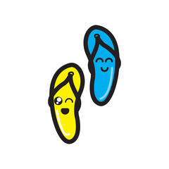 illustration vector graphic of slippers cartoon.